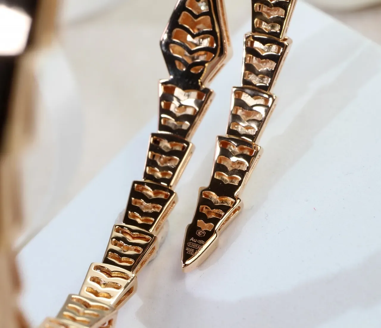 Bvlgari Serpenti Rose Gold Pavé Diamond Snake Bracelet 2