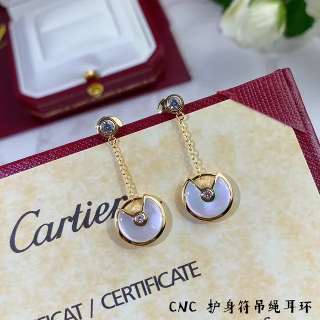 Cartier Amulette de Cartier Gold-Tone Chain-Drop Earrings 3