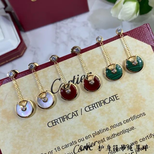 Cartier Amulette de Cartier Gold-Tone Chain-Drop Earrings 6