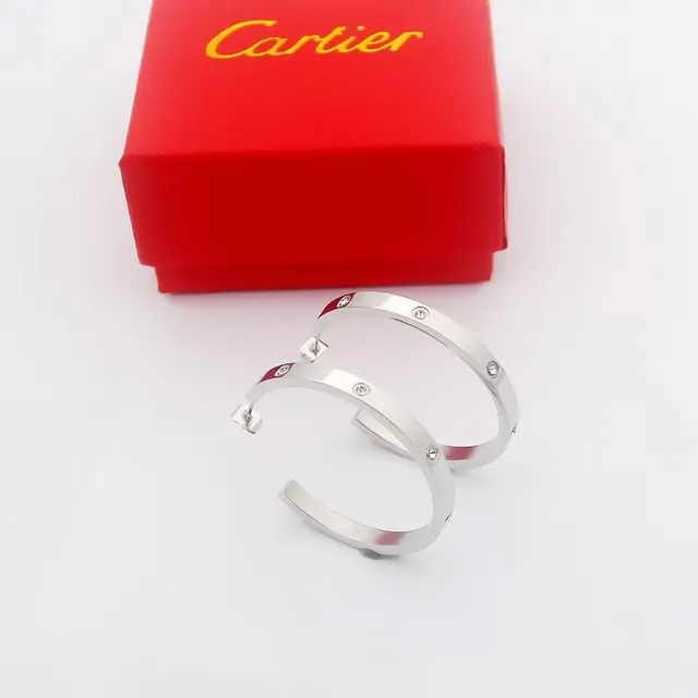 Cartier Juste un Clou Oro Plata Bisagra Aro C Motivo Tornillo Pendientes 2