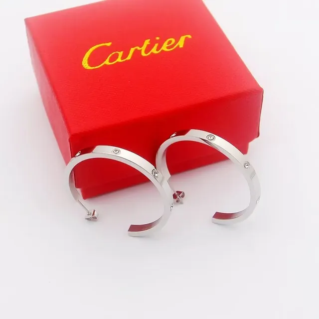 Cartier Juste un Clou Oro Plata Bisagra Aro C Motivo Tornillo Pendientes 5