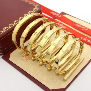 سوار Cartier Love Bracelet ذهب مطلّي صلب بيضوي نقش براغي سوارييه