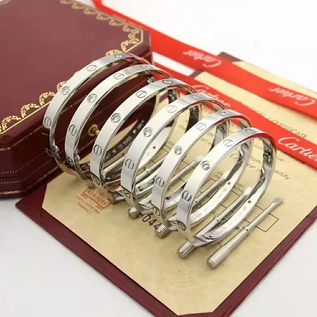 Cartier Love Bracelet 玫瑰金 单宝石 刚性铰链手链 5