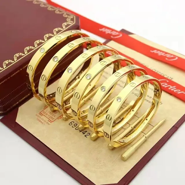 Cartier Love Bracelet 玫瑰金 单宝石 刚性铰链手链 6