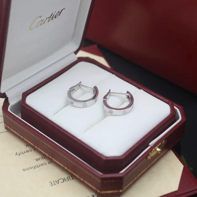 Cartier Love ذهب فضة حلقات مع لولب مثبتة بمسامير أقراط 3