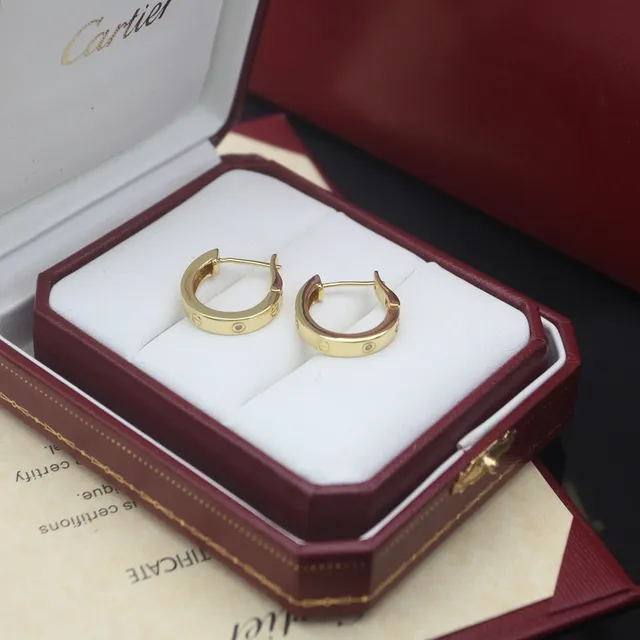 Cartier Love ذهب فضة حلقات مع لولب مثبتة بمسامير أقراط 4