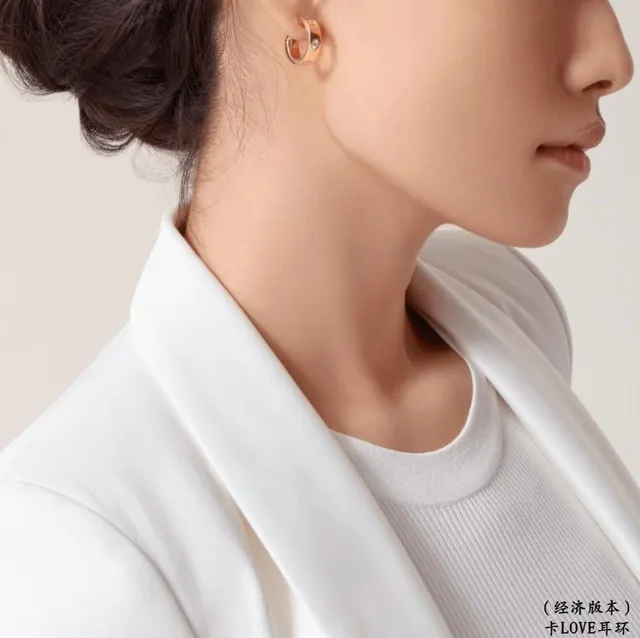 Cartier Love Or Argent Hingées Anneau Vis Motif Boucles d'oreilles 9