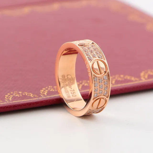 Cartier Love Ring Wide-Band Pavé Screw Motif Ring 5
