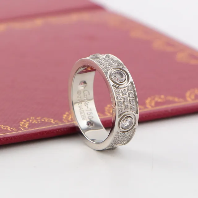 Cartier Love Ring Wide-Band Pavé Screw Motif Ring 6