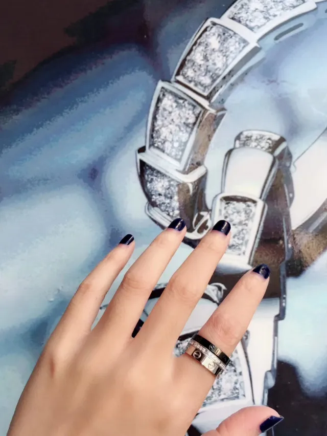 Cartier Love Ring Yellow Gold Black PVD Diamond Stackable Rings 3