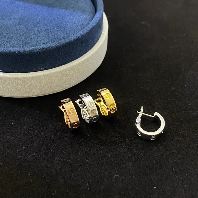 Cartier Love Triple-Band Screw Motif Hoop Earrings 2