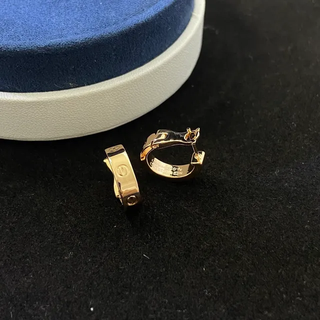 Cartier Love Triple-Band Screw Motif Hoop Earrings 5
