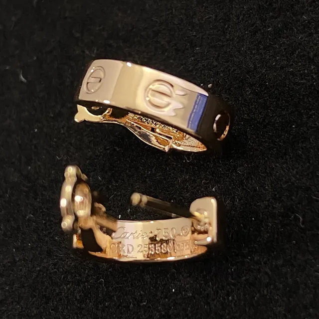 Cartier Love Triple-Band Screw Motif Hoop Earrings 6