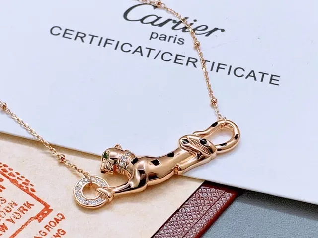 Cartier Panthère ক্রাউচিং প্যান্থার পেন্ডেন্ট নেকলেস 3