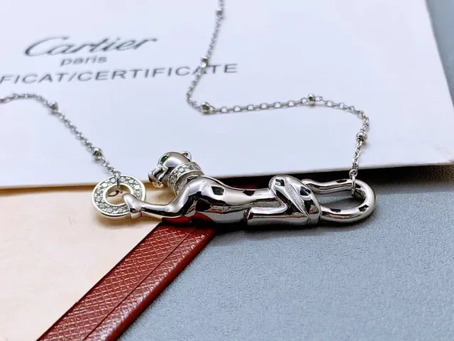 Cartier Panthère ক্রাউচিং প্যান্থার পেন্ডেন্ট নেকলেস 4
