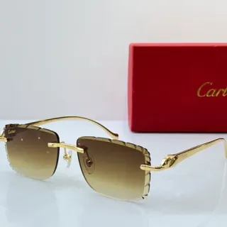 Cartier Panthère بدون إطار تدرج بني نظارات شمسية