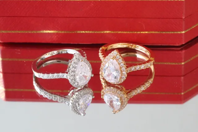 Cartier Pear-Cut Diamond Halo Pavé Ring 3