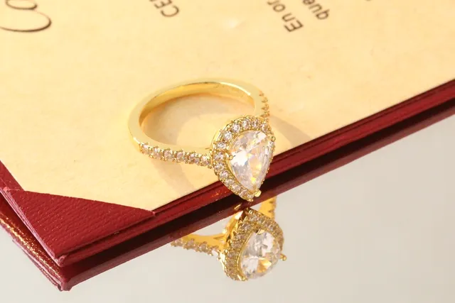 Cartier Pear-Cut Diamond Halo Pavé Ring 6