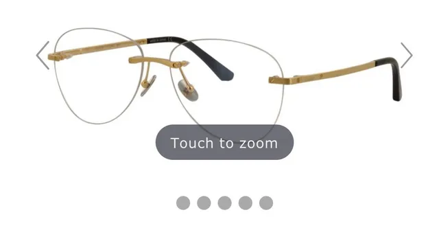 Cartier Transparent Gold Rimless Oval Optical Glasses 2