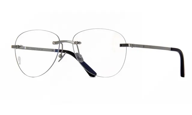 Cartier Transparent Gold Rimless Oval Optical Glasses 3