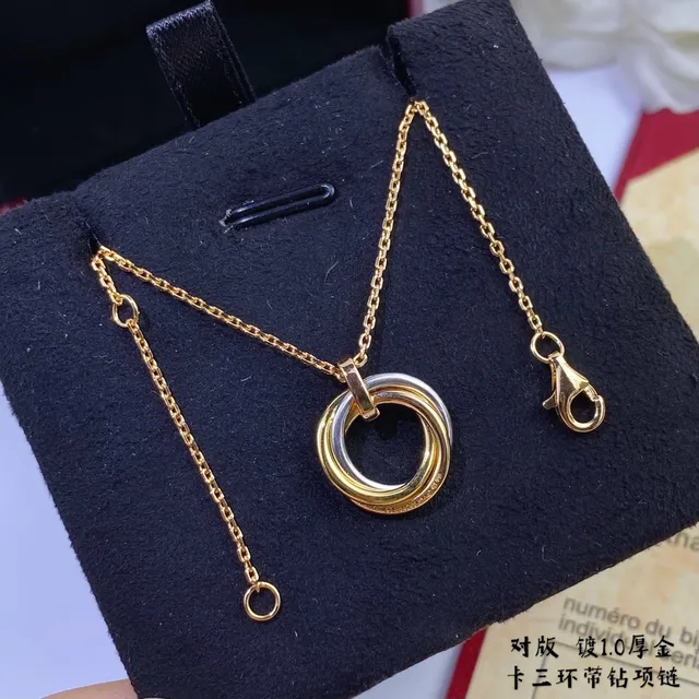 Cartier Trinity Pavé-Diamond Yellow Gold Necklace 7
