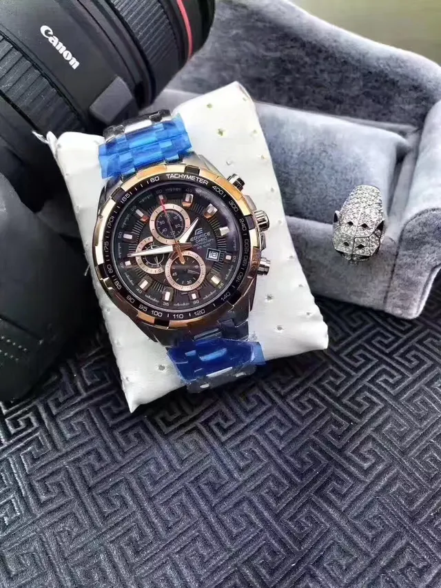 Casio Montre Noir Or Bicolore Acier Inoxydable 11