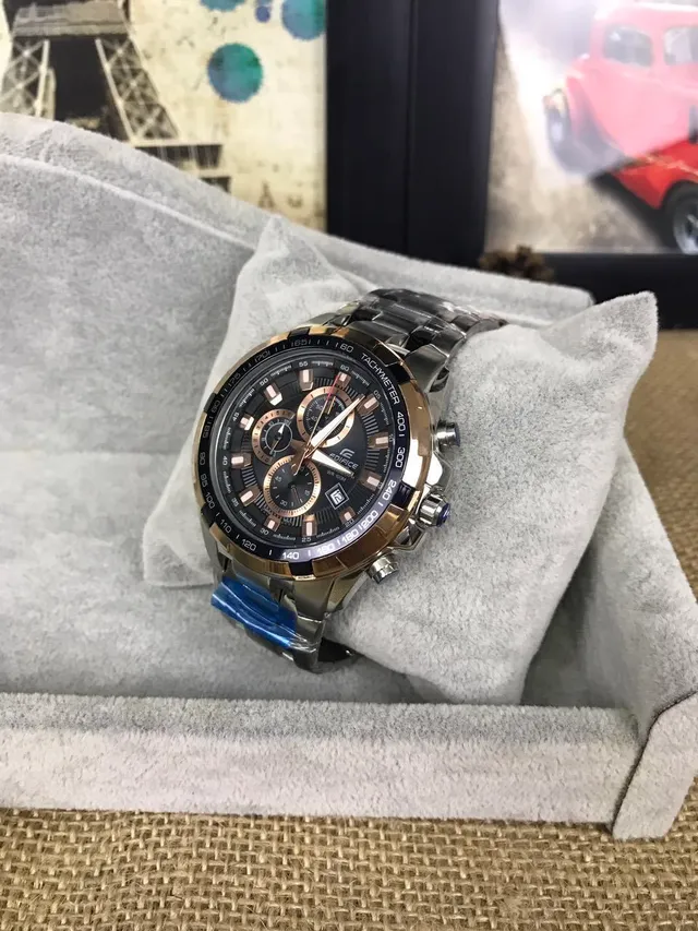 Casio Montre Noir Or Bicolore Acier Inoxydable 13