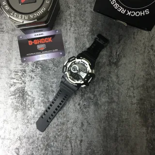 Casio Black White Analog-Digital Hybrid Multi-Layer Protective Bezel Watch