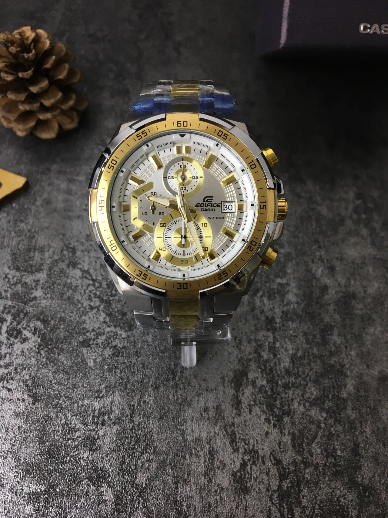 Casio Edifice Chronograph Two-Tone Silver and Gold Quartz Watch 4
