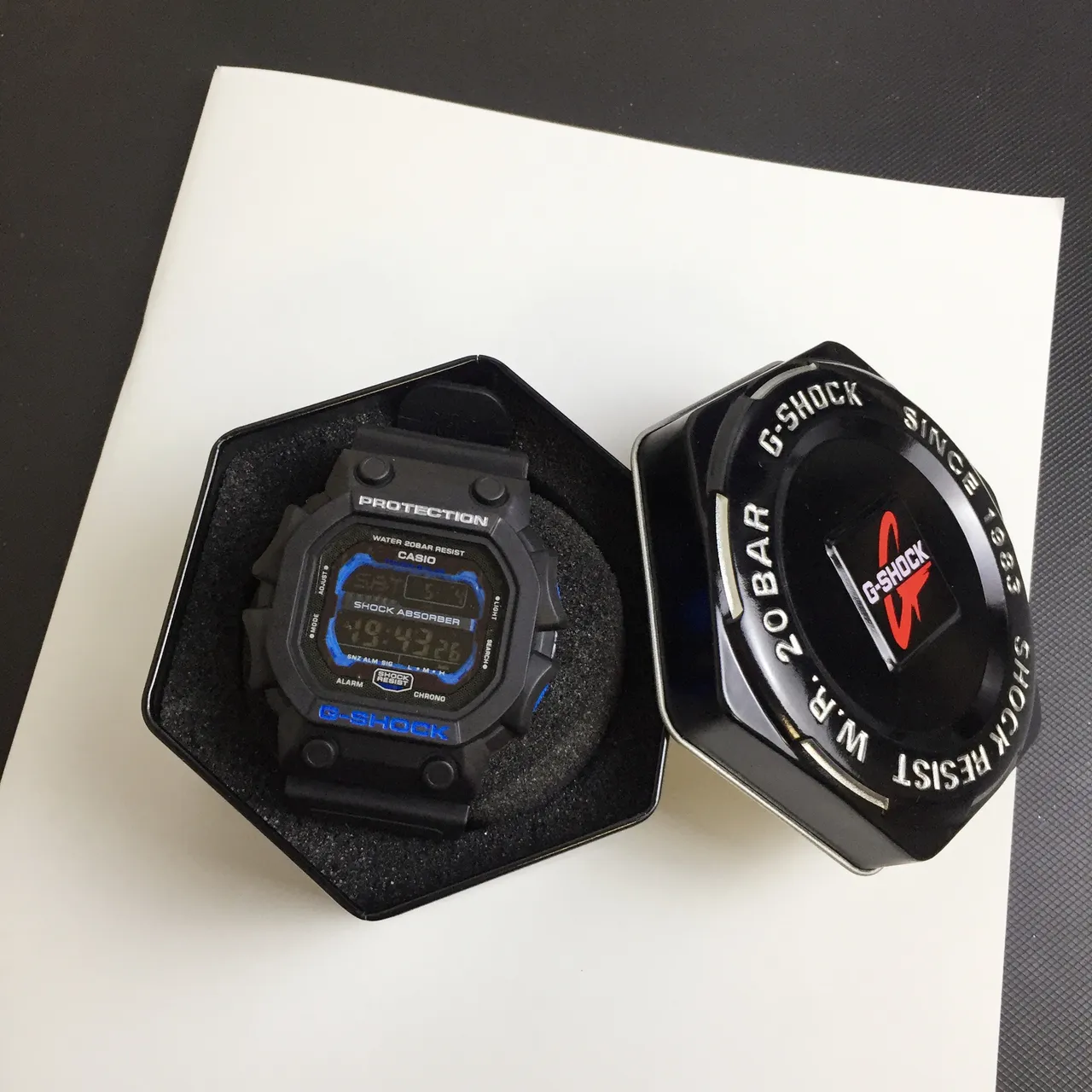 Casio G-Shock DW-5600 काला नीला मजबूत वर्गाकार केस LED बैकलाइट घड़ी 4