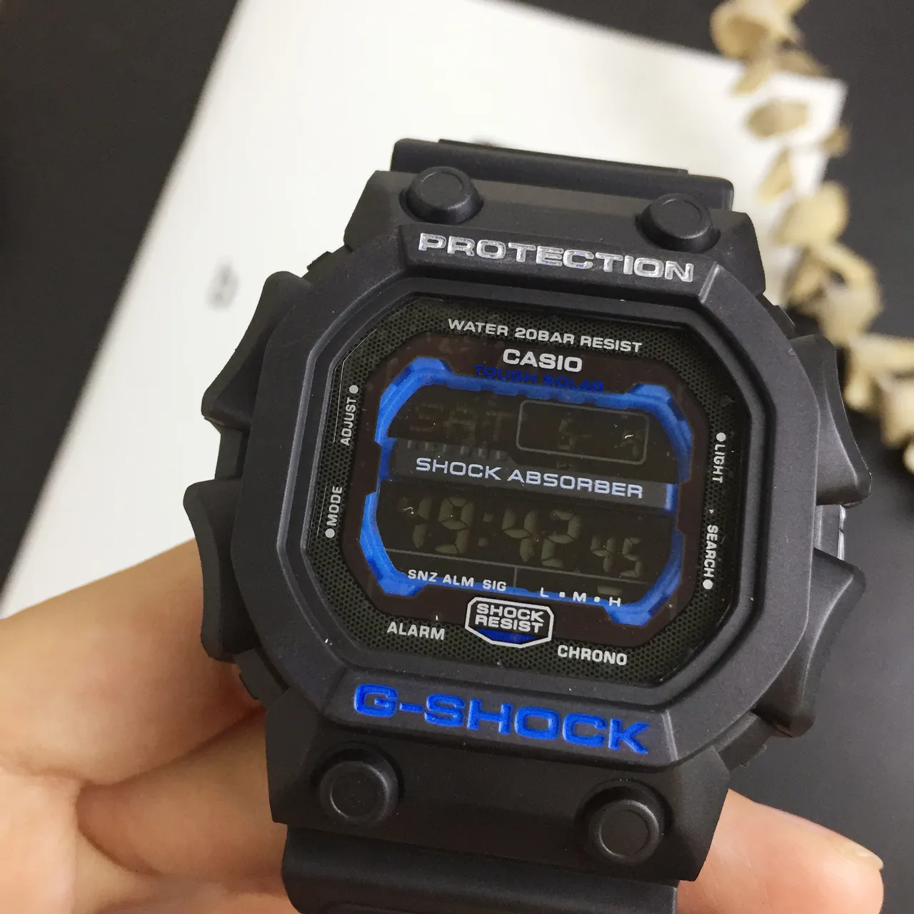 Casio G-Shock DW-5600 काला नीला मजबूत वर्गाकार केस LED बैकलाइट घड़ी 6
