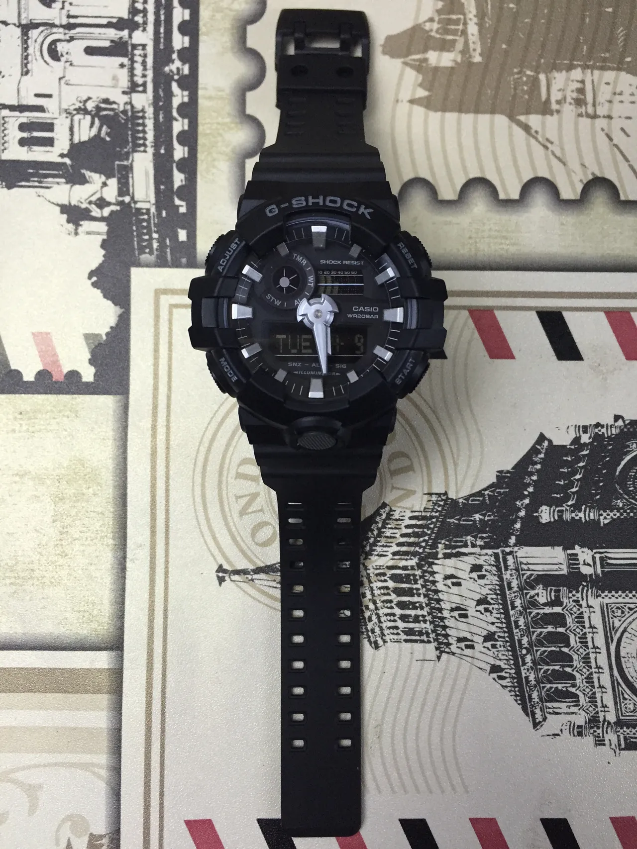 Casio G-Shock GA-100 黑色树脂运动手表 7