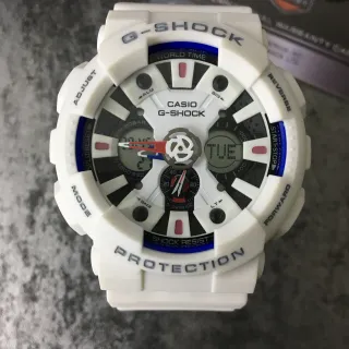 Casio G-Shock GA-100 白蓝 模拟-数字 运动手表