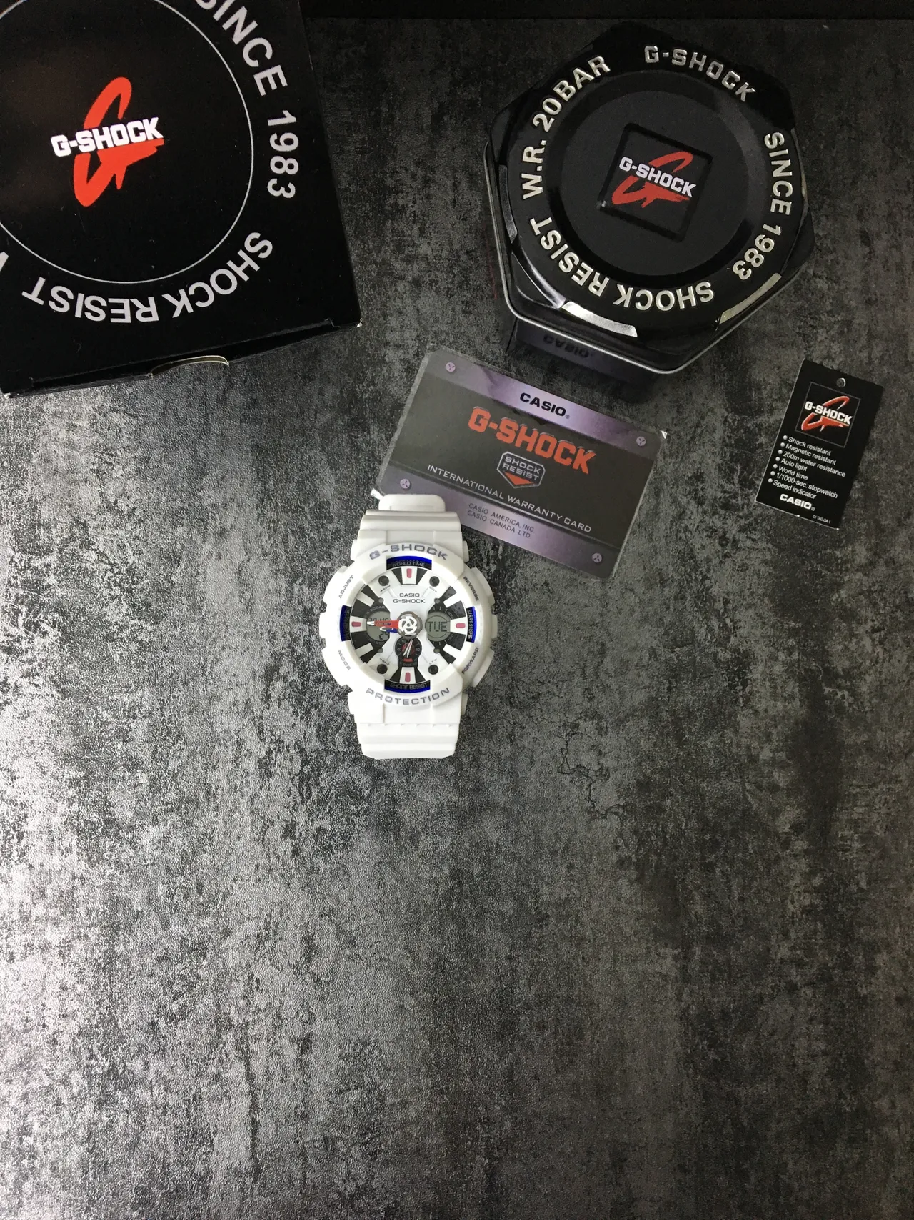 Casio G-Shock GA-100 Blanco Azul Analógico-Digital Reloj Deportivo 2