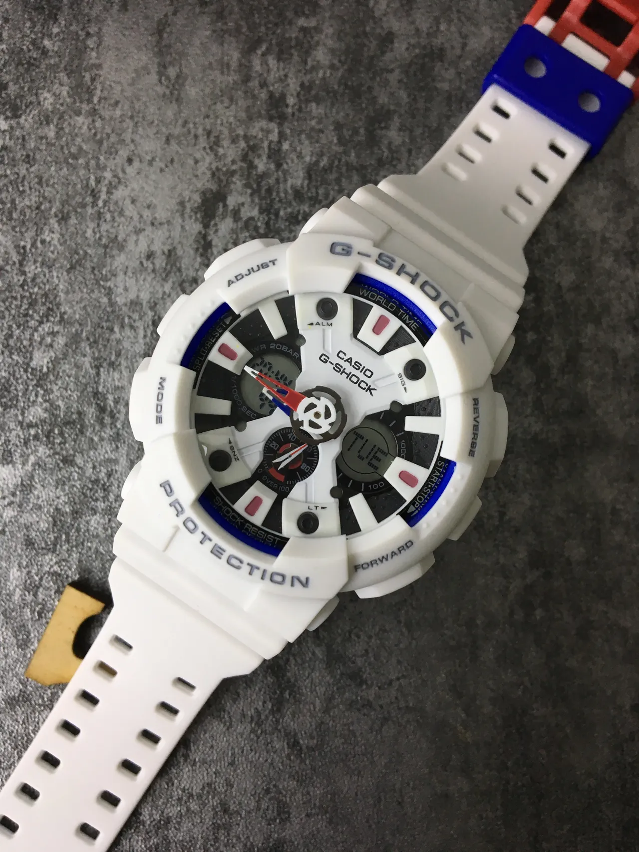 Casio G-Shock GA-100 Blanco Azul Analógico-Digital Reloj Deportivo 5