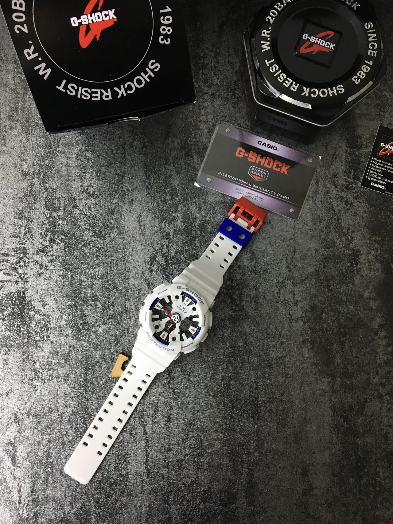 Casio G-Shock GA-100 Blanco Azul Analógico-Digital Reloj Deportivo 6