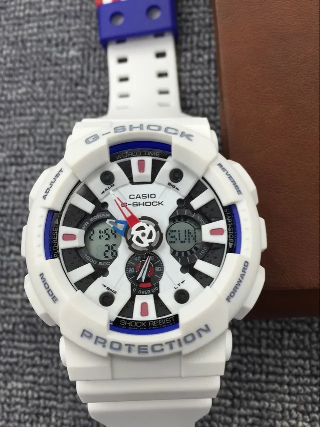 Casio G-Shock GA-100 Blanco Azul Analógico-Digital Reloj Deportivo 7