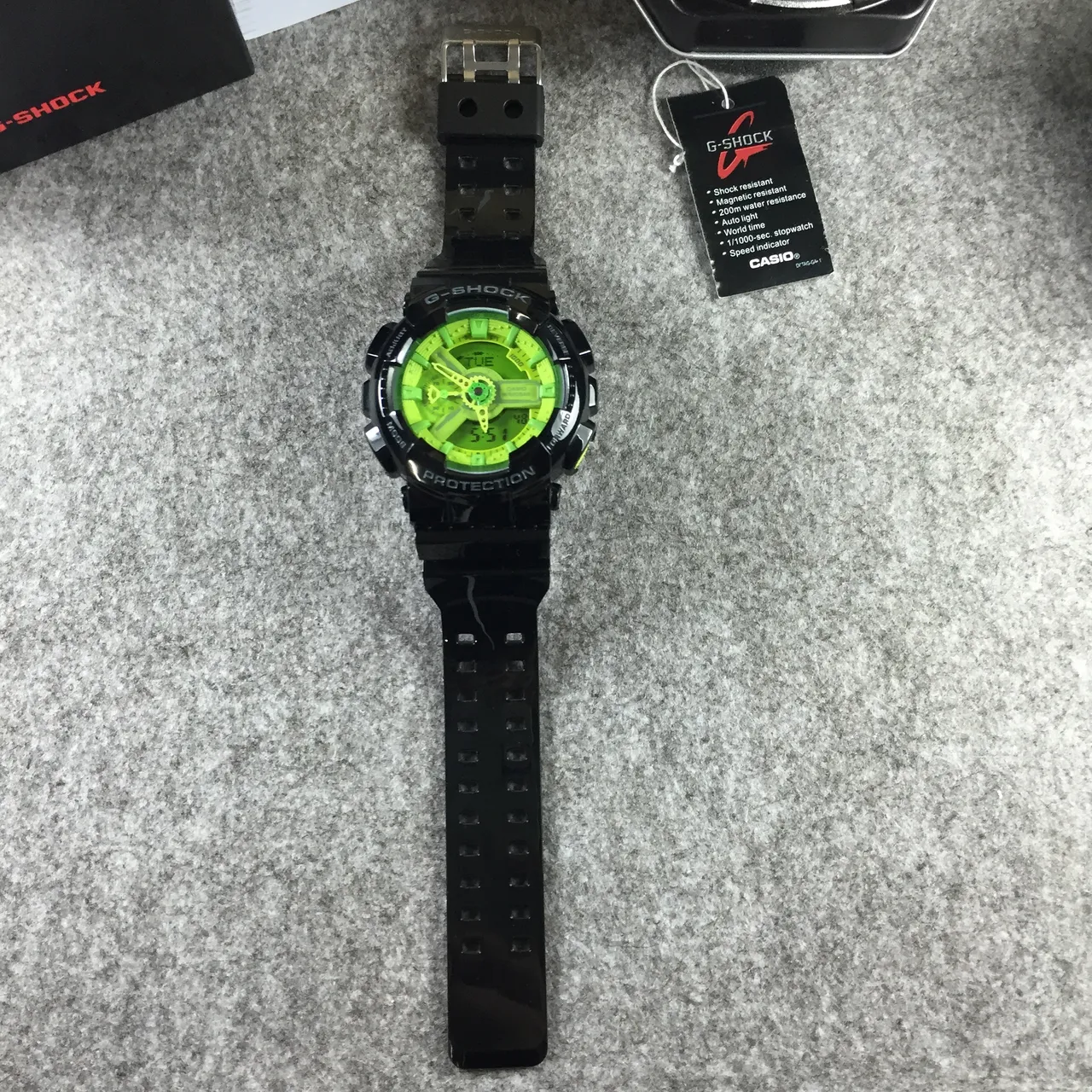 Casio G-Shock GA-110 Lime Green Black Sports Watch 12