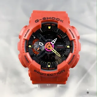 Casio G-Shock GA-110 Orange Multi-Color Analog-Digital Sports Watch