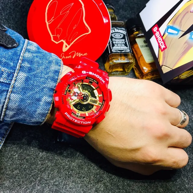 Casio G-Shock GA-110 Red and Gold Sports Watch 3