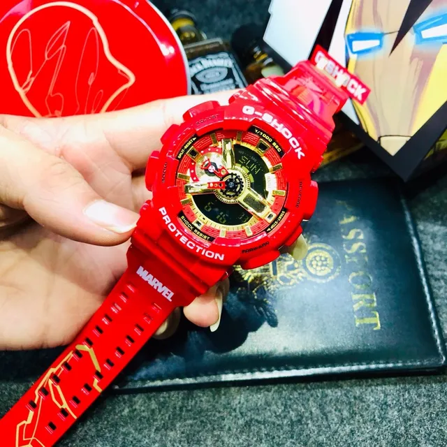 Casio G-Shock GA-110 Red and Gold Sports Watch 7