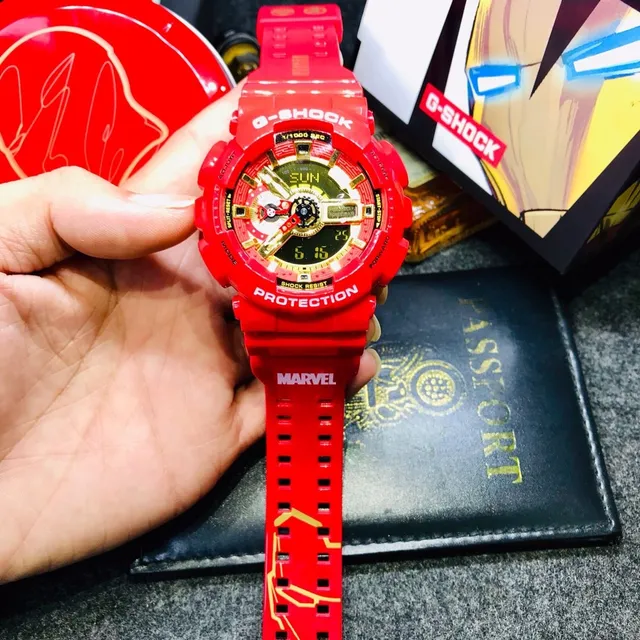 Casio G-Shock GA-110 Red and Gold Sports Watch 8