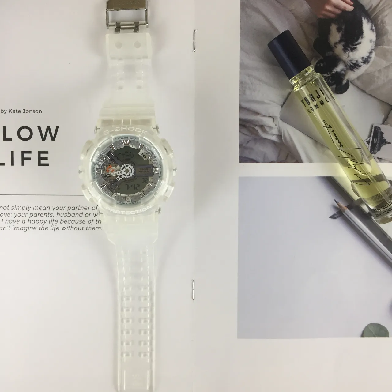 Casio G-Shock GA-110 半透明白色模拟-数字运动手表 6