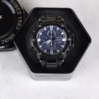 Casio G-Shock GST-B400 Blue Dial Black Resin Sports Watch