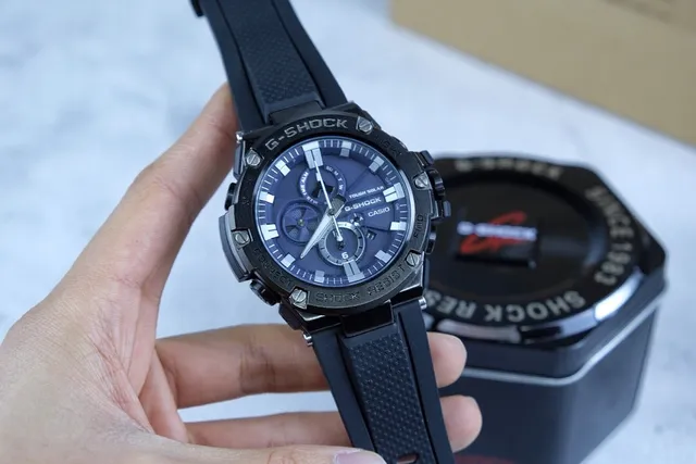 Casio G-Shock GST-B400 蓝色表盘 黑色树脂 运动手表 6