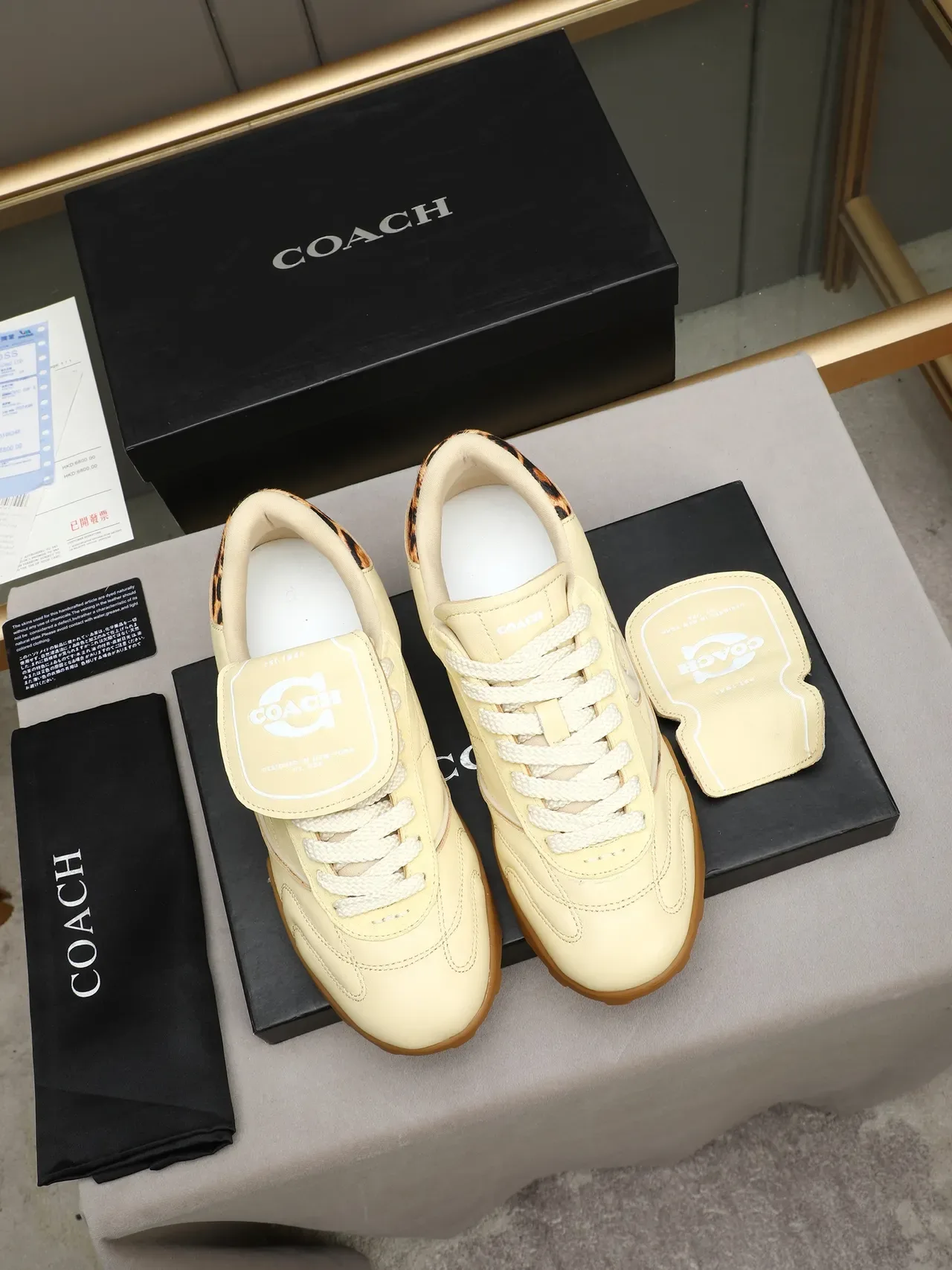 Celine Beige Brown Low-Top Leather-Suede Blend Lifestyle Sneakers 2