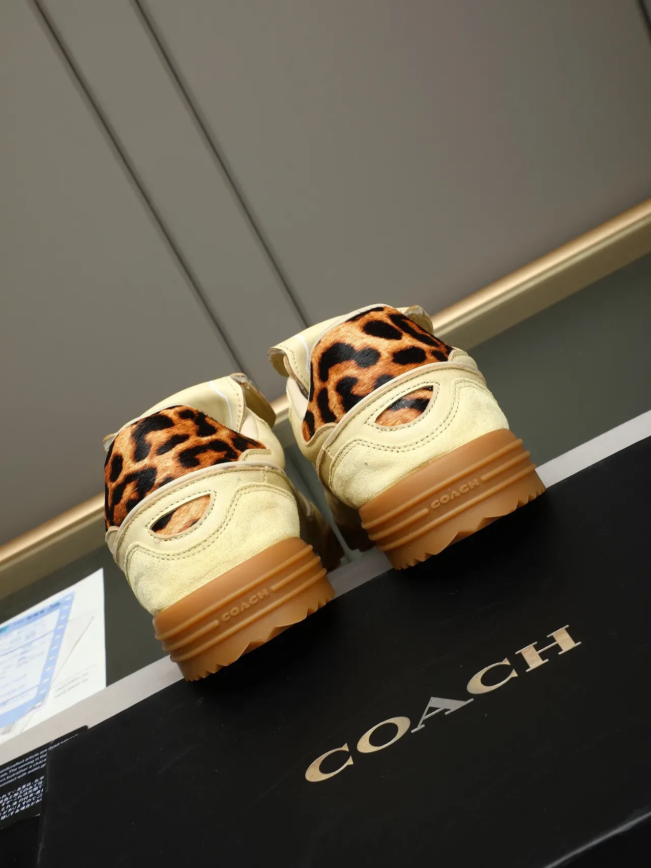 Celine Beige Brown Low-Top Leather-Suede Blend Lifestyle Sneakers 3