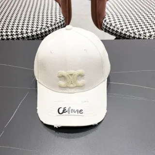 Celine Double-C 刺绣做旧棒球帽