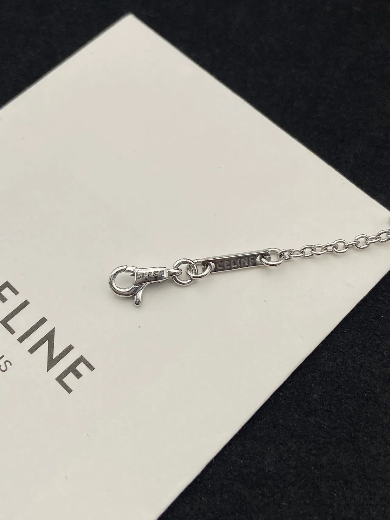 Celine Triomphe Bracelet à chaîne avec motif de logo en argent 2