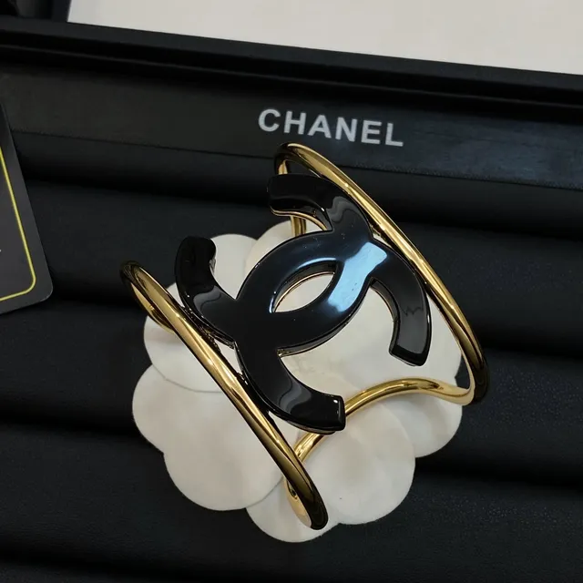Chanel CC Enamel Open Cuff Bracelet 2